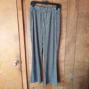Steve Harvey Lounge Pants Size M Black White Check Soft Polyester Pajama Pants